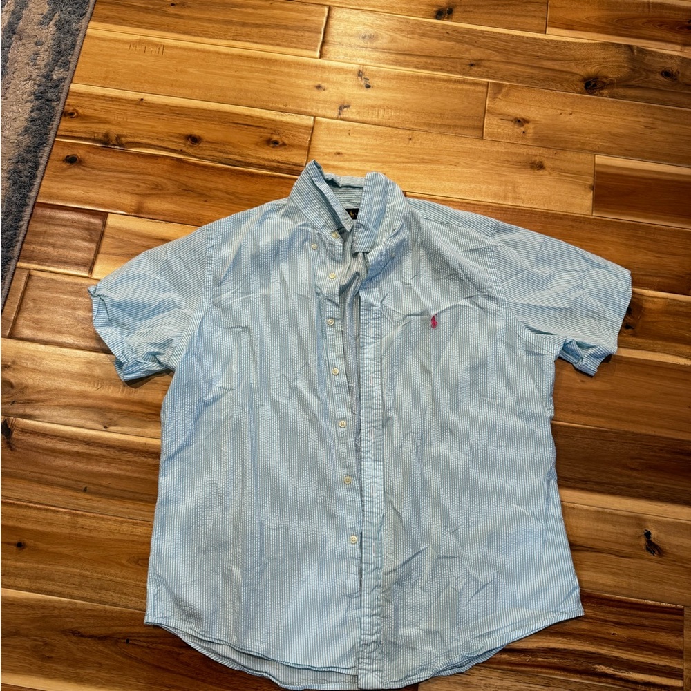 Polo by Ralph Lauren Light Blue Gingham Short-Sleeve Button-Down Shirt